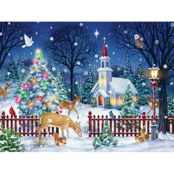 Vermont Christmas Company Peaceful Night 550 Piece Jigsaw Puzzle Walmart Com Walmart Com
