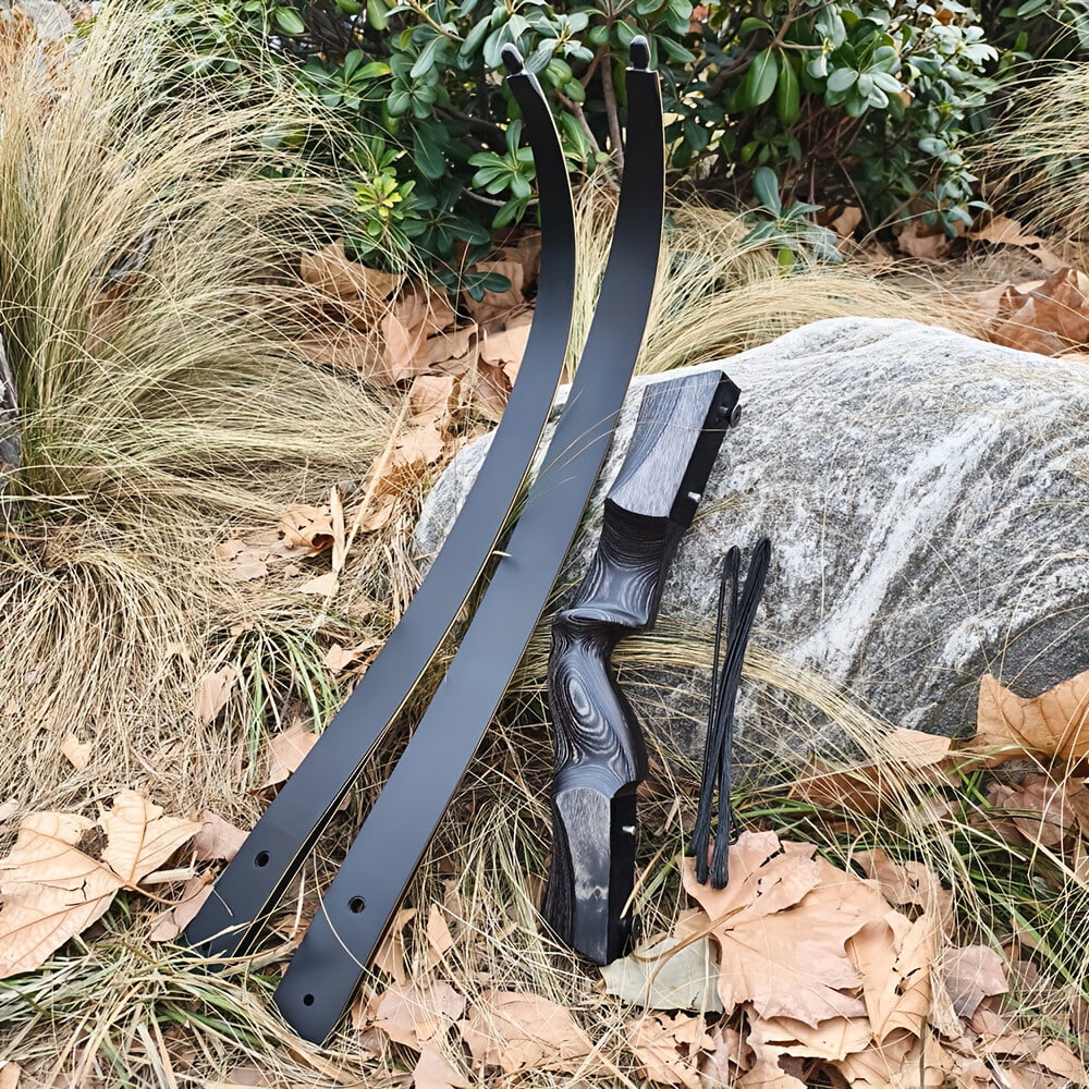57 inch detachable recurve bow wooden 20-55 pound bow for outdoor archery, exquisite hunting bow set for right hand use