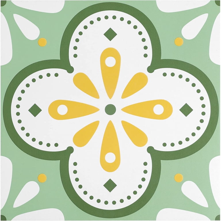 Alow Peel And Stick Floor Tiles 12x12 Inch – 10-Pack Waterproof Vinyl Self-Adhesive Flooring For Bathroom, Kitchen, Bedroom (Green)