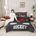 thumbnail image 4 of Castle Fairy Boys Girls Ice Hockey Print Bedding Comforter Set 2pcs,Sport Theme Twin Comforter Sets Microfiber,Ball Gamer Breathable Bedding Set,Ultra Soft Home Decor,Reversible, 4 of 8