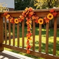 thumbnail image 4 of AUNVITO 68.90 Inch Fall Maple Leaf Pumpkin Garland, Sunflower Berry Season Hanging Vine, Front Door Fireplace Decor For Halloween Thanksgiving, 4 of 6