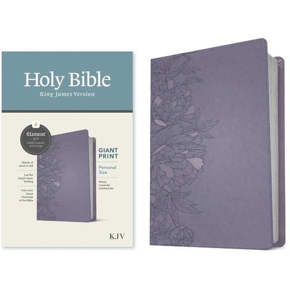 KJV Personal Size Giant Print Bible, Filament Enabled Edition (Leatherlike, Peony Lavender), (Hardcover)