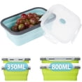 thumbnail image 2 of OUSITAID Lunch Box Silicone Collapsible Food Storage Container BPA-Free Portable Lunch Bento High Temperature Resistant Food Box for Picnic Camping Outdoor Travel Cycling, 2 of 9
