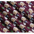 thumbnail image 3 of Soimoi Purple Cotton Voile Fabric Snowman,House & Tree Christmas Printed Fabric 1 Yard 42 Inch Wide, 3 of 7