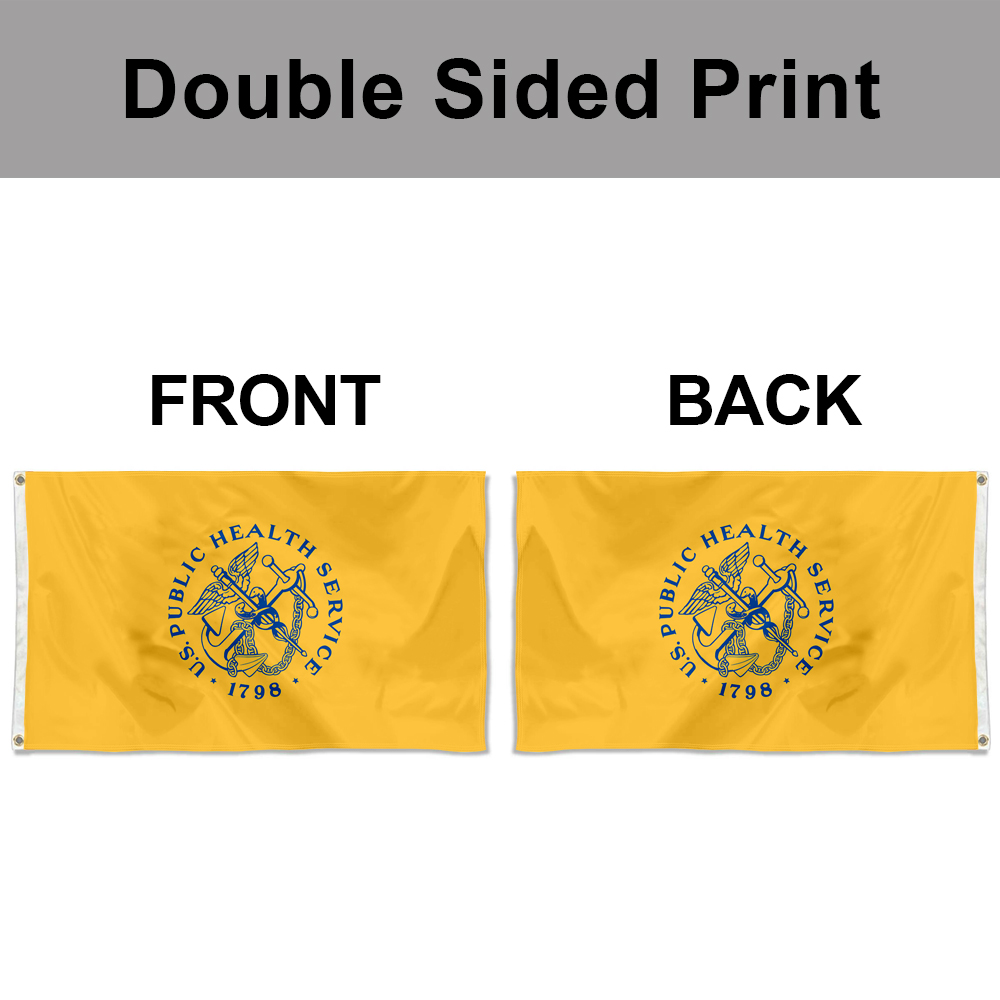 Dutern Double Sided United States Public Health Service USPHS Flag Banner 3 Ply with Brass Grommets 3x5 Feet