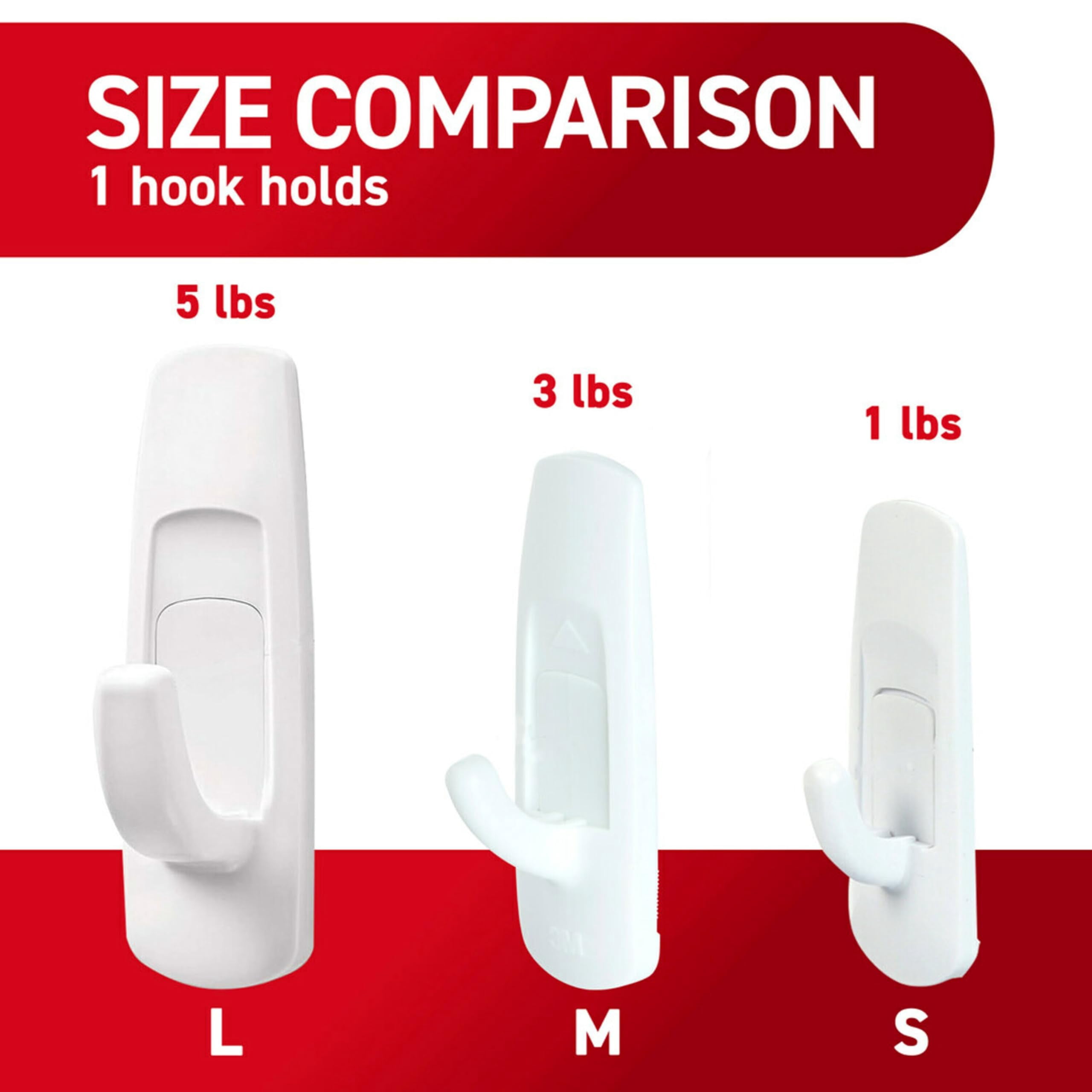 Command™ Large Utility Hook GP003-7NA, 7 Hooks, 12 Strips