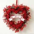 thumbnail image 6 of 15.7" Valentine's Day Wreath, Heart Shaped Wreath with Love Sign, Romantic Wreaths for Front Door, Valentines Day Holiday and Wedding Decor, 6 of 9