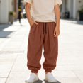 thumbnail image 2 of Ruyang Toddler Baby Boys Drawstring Harem Pant Lightweight Loose Fitting Sports Pants Kids Solid Breathable Casual Sweatpant, 2 of 6