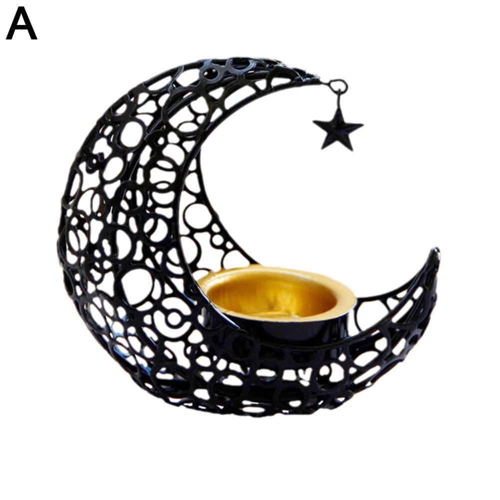 Eid Moon Star Candlestick Candle Holder Moon Shape Ramadan Ornament