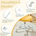 thumbnail image 6 of Ktaxon Armless Home Office Desk Chair Cute Mid Back Vanity Stool Teddy Velvet Swivel Task Chairs with Wheels Yolk Yellow, 6 of 9