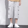 thumbnail image 4 of Zylarhe Men's Shorts, Men's Over The Knee Shorts Elasticated Pocket Slacks 8 Mens Shorts GY1 XXXXL, 4 of 5