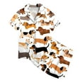 thumbnail image 3 of WOYY Toddler Girls Pajamas Cartoon Dog Print Short Sleeves Top Shorts Homewear, Sizes 1-13, 3 of 4