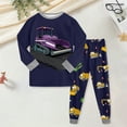 thumbnail image 2 of Zshosam Kids Pjs Pajamas Set for Boys Girls Button Down Long Sleeve Sleepwear Lightweight Elastic Waist Pants Set Size 7T 8T,(Navy 7-8 Years), 2 of 5