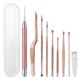 thumbnail image 2 of Pinzas para orejas de acero inoxidable con forma de espiral y forma de pala para orejas luminosas de oro rosa para bebés, 2 of 6