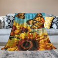 thumbnail image 2 of BCIIG Butterfly Sunflower Blanket Gifts for Grils Women Sunshine Floral Flannel Throw Blankets for Home Couch Bed Sofa Soft Fuzzy Lightweight Decor All Season   50x60in, 2 of 6