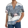 thumbnail image 3 of KLL Winter Landscape Print Men's Shirt Short Sleeve Button Down Summer Cuba Beach Shirts- Medium, 3 of 7