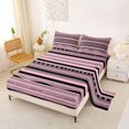 thumbnail image 2 of jejeloiu Soft Striped Queen Sheets For Men Women,Muted Aztec Queen Sheet Sets,Pink Black,4pcs,1 Flat Sheet, 1 Fitted Sheet and 2 Pillowcases, 2 of 6