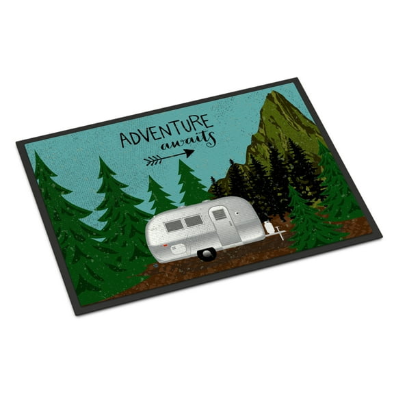 Carolines Treasures VHA3022MAT Airstream Camper Adventure Awaits Door Mat Indoor Rug or Outdoor Welcome Mat 18x27