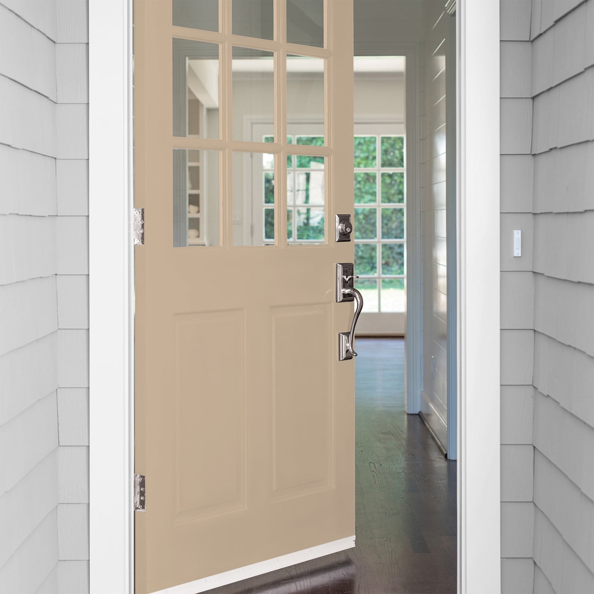 Glidden Fundamentals Persuasion / Beige, Semi-Gloss Exterior Paint, 1 Gallon