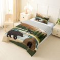 thumbnail image 2 of Manfei Wild Bear Twin Comforter Sets,Vintage Animals Bedding Set,Brown,Light Gray Reversible,2-Piece,1 Comforter and 1 Pillowcase, 2 of 7