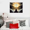 thumbnail image 4 of COMIO Christian Wall Art Of God Quotes Wall Decor Cross Canvas Religious Jesus Painting Black Pictures Canvas Prints Motivational Framed Modern Artwork For Home Living Room Bedroom Bathroom, 4 of 4