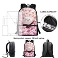 thumbnail image 6 of Binienty Pink Cherry Blossom Cat Kids School Backpack Large Front Padded Laptop Sleeve Lightweight Durable Bookbag For Elementary Students Travel Daypack with Multiple Storage Pockets, 6 of 6