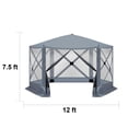 thumbnail image 4 of IVV 12' x 12' Hexagon Screen House, Pop Up Tent Portable Gazebo Canopy Shelter with Mesh Netting Walls and Carry Bag, Dark Gray, 4 of 10