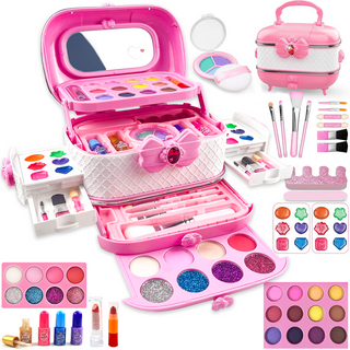 Kids Makeup Kit for Girl Toys, Sendida 60PCS in 1 Toys for Girls Real  Washable Makeup Girls Princess Gift Play Make Up Toys Makeup Vanities for  Girls Age 4 5 6 7 8 9 Birthday (Rose) 