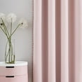 thumbnail image 5 of Flowpartex Pom Pom Energy Efficient Blackout Curtains, Set of 2 Solid Grommet Window Drapes for Kids Bedroom Living Room, Light Blocking Thermal Insulated, Pink, 52"W x 84"L, 5 of 6