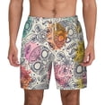 thumbnail image 2 of Picia Skull and Flowers pattern Mens Swim Trunks with Compression Liner Stretch Beach Shorts Quick Dry with Zipper Pockets No-Chafing Board Shorts-XX-Large, 2 of 9