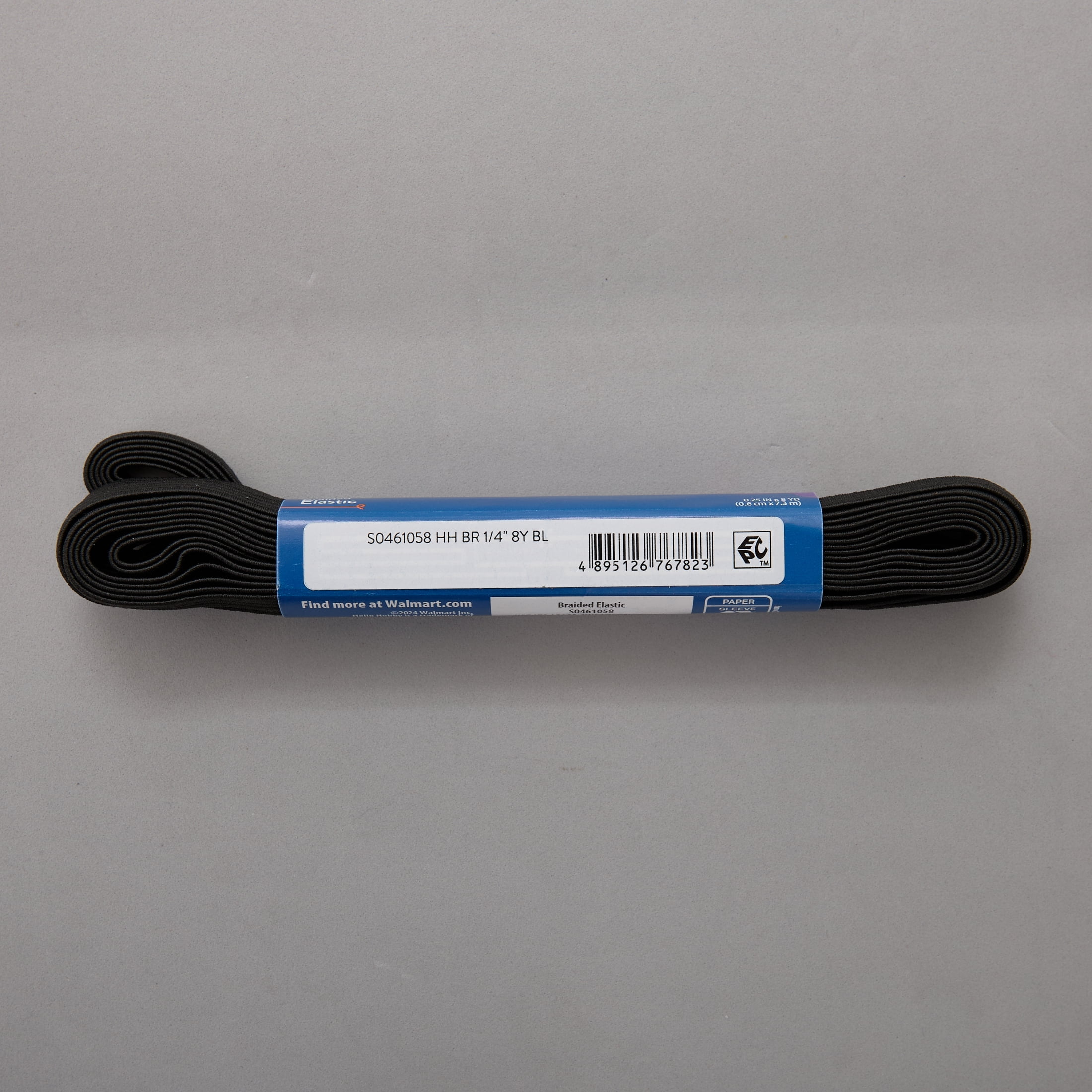 Hello Hobby 1/4 Inch Sewing & Craft Elastic Black 8 Yard