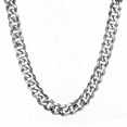 thumbnail image 3 of Silver Gold Black Stainless Steel Cuban Link Chain Necklace for Men Jewelry, 3 of 4