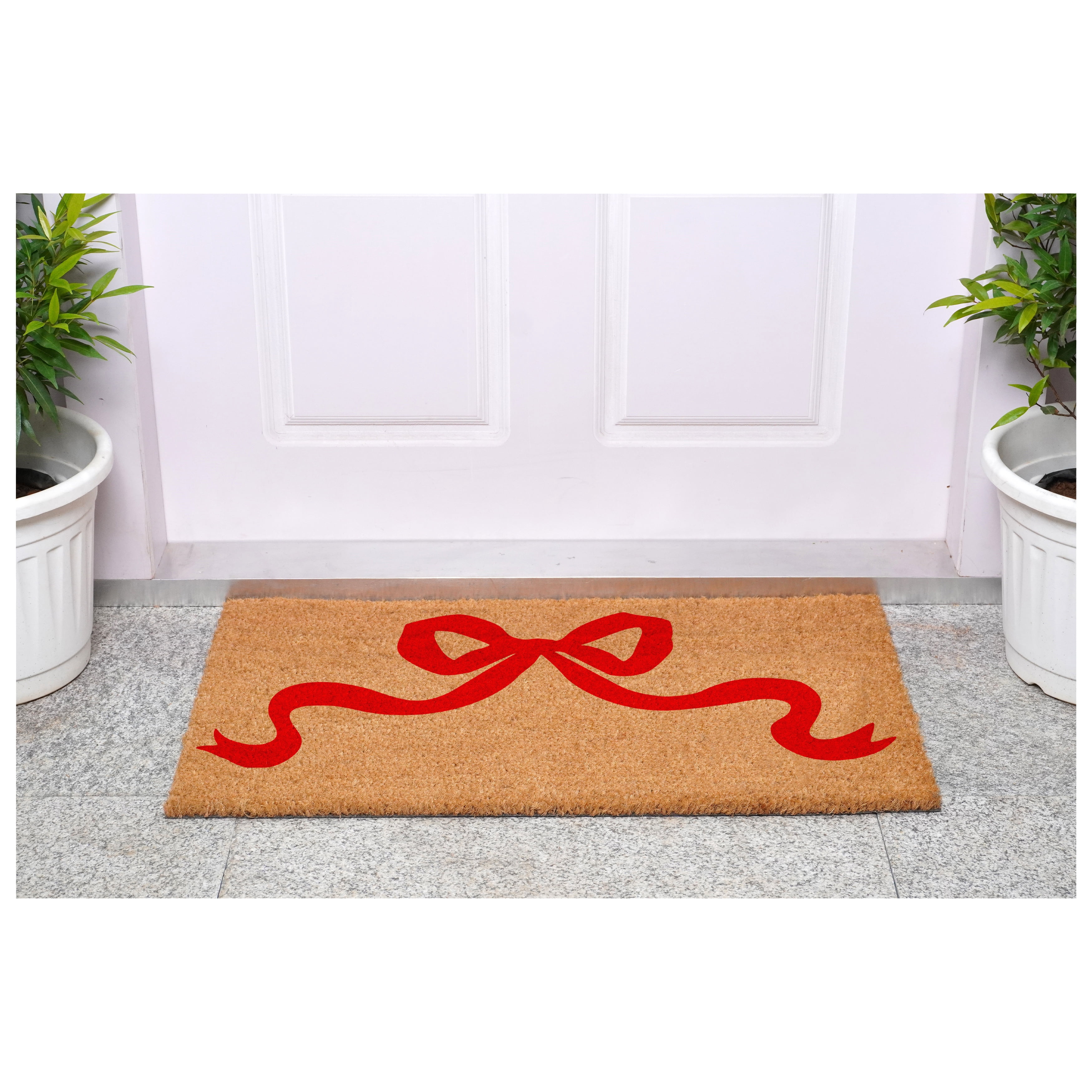 Pretty Red bow Doormat, 24" x 36"