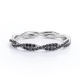 thumbnail image 1 of JeenMata Alianza de Boda de Eternidad con Diamantes Negros Creados en Laboratorio de Forma Redonda de 0,15 TCW en Baño de Oro Blanco de 18 K sobre Plata, 1 of 6