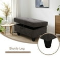 thumbnail image 4 of Dark Brown Fluffy Fabric Storage Ottoman for Living Room Sofa, 4 of 7
