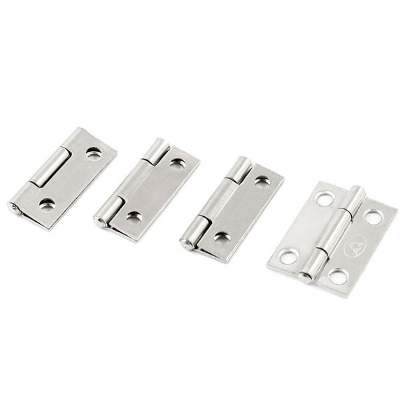 Unique Bargains 25mm Long Silver Tone Rectangle Folding Closet Furniture Door Hinge Hardware 4Pcs