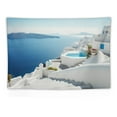 thumbnail image 5 of Creowell  Santorini Island Tapestry Greece Landscape Tapestry Greek Travel White Architecture Sea View Tapestry Wall Art for Bedroom Living Room Dorm Office Home Decor,60x40 Inch 60x40in, 5 of 7