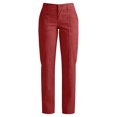 thumbnail image 4 of High Waisted Cargo Pants for Women Straight Leg Work Trousers Multi-Pockets Utility Bottoms Breathable Cotton Twill Outdoorwear, 4 of 8