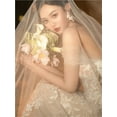 thumbnail image 3 of Elegant White Cathedral Length Bridal Veil with Appliqué - Timeless Wedding Accessory for Brides, 3 of 6