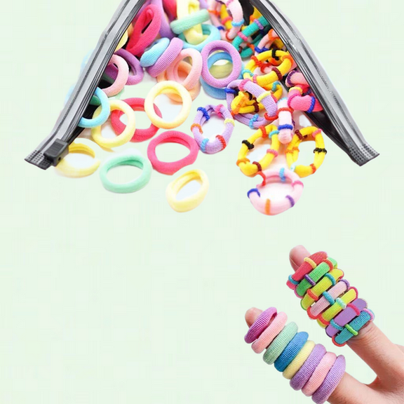 200 PCS Baby Hair Ties, Colorful Seamless Hair Bands for Toddler Baby Accessories