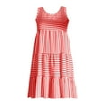 thumbnail image 6 of Fnooota Womens Summer Dresses 2025, Sleeveless Loose Fit Stripe Vacation Mini Dress Hot Pink Size M, 6 of 6