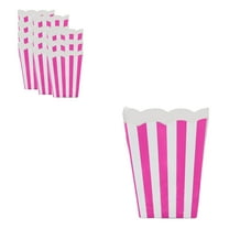 SLYNSHome - 12 Pack - Popcorn Boxes Bulk for Party - Disposable - Paper Popcorn Containers for Movie Night Carnival Party (Hot Pink & White)