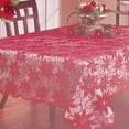 thumbnail image 3 of Luxtrada Holiday Tablecloths Rectangle Red Lace Table Cover with Engineered Jacquard Modern Christmas Table Cloths Cover (60" 84", Red), 3 of 9