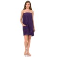 thumbnail image 4 of TowelSelections Women's Wrap Adjustable Cotton Terry Spa Shower Bath Gym Cover Up X-Small Purple, 4 of 4