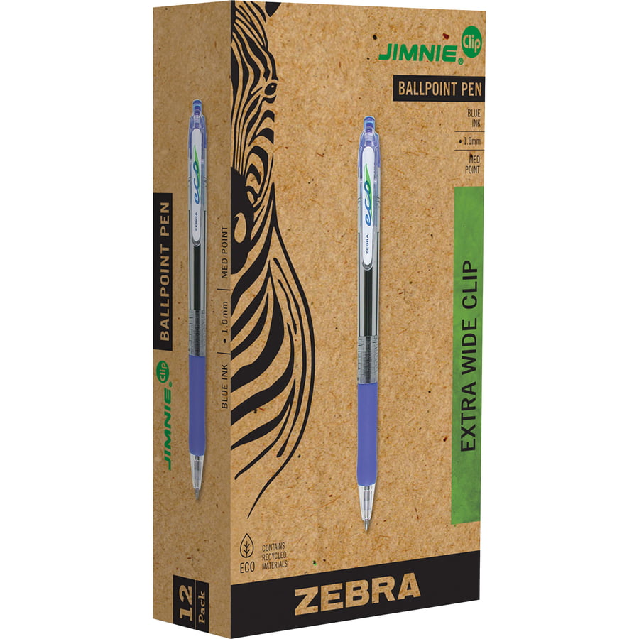 Zebra Pen, ZEB22520, Eco Jimnie Clip Retractable Ballpoint Pens 