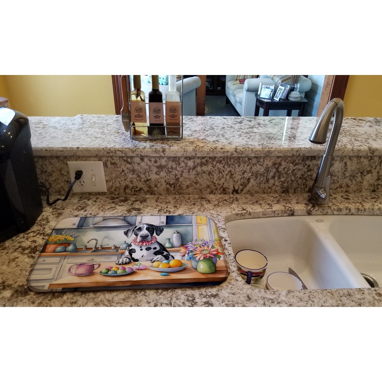 Decorating Easter Great Dane Dish Drying Mat