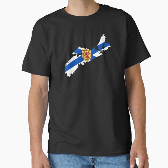 Nova Scotia Flag Map T-Shirt - Canada Pride ,for Men & Women, up to Size 5XL