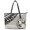 Black White Geometric Pattern, variant on POLERO Graffiti Abstract Colors Large Capacity Tote Bag, PU Leather Handbag Casual Saddle Handbag for Work Everyday