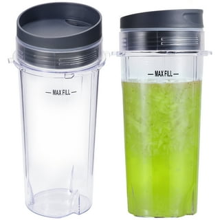 Nutri Ninja 24 oz. Tritan Cups with Sip & Seal Lids by NutriGear.  Compatible with BL480, BL490, BL640, & BL680 Auto IQ Series Blenders (Pack  of 2)