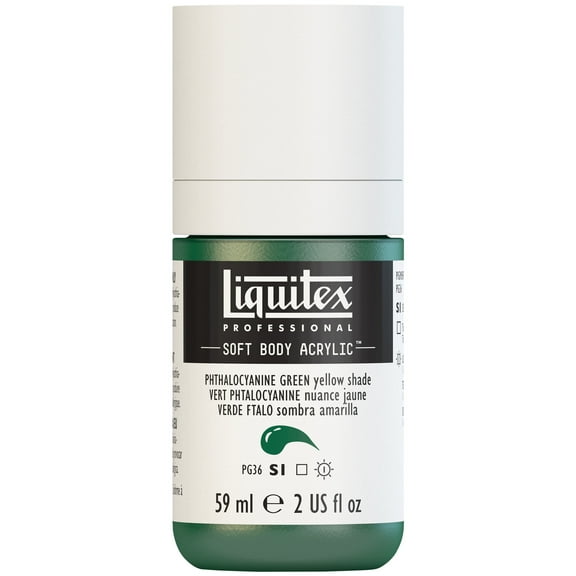 Liquitex Professional Soft Body Acrylic Color, 2 oz., Phthalocyanine Green (Yellow Shade)